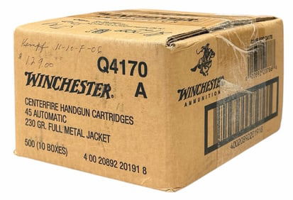 500 Rounds Winchester .45 Automatic 230 Grain Ammo in Case
