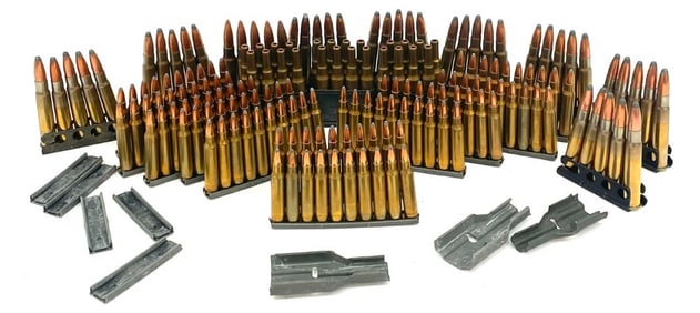 229 Rounds of Military Ammunition on clips