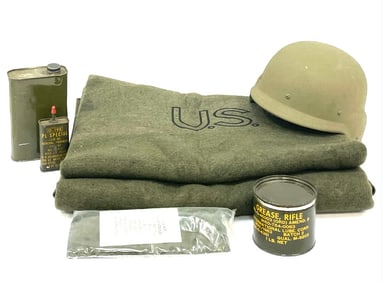 US Military PSGT Helmet and M16 Cleaning Kit with Military Grease