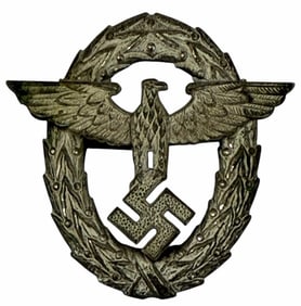 WWII German Police Visor Cap Badge