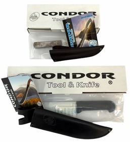 NIB Condor Varang Fixed Knife w/ Leather Sheath & Condor Hivernant Fixed Knife w/ Leather Sheath