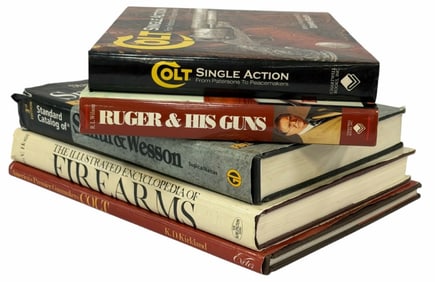 5 Colt , Ruger, Smith & Wesson and Military Firearms Book Collection.