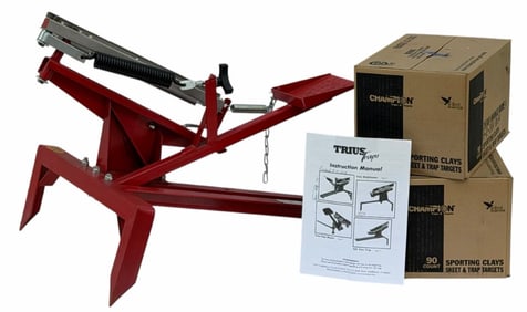 Trius 1 Step Target Thrower with 2 Cases of Sporting Clays
