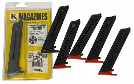 Group of High Standard Military Red Bottom 22 LR 10 Round Magazine OEM Green Follower