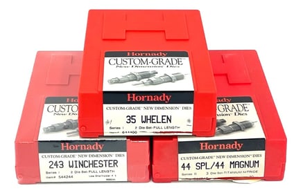 1 New and 2 Used Hornady Custom Grade New Dimension Die Set