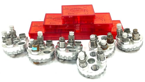 6 Lee Progressive Turrets Each with Die Sets