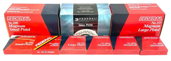 3100 Federal Magnum, Small & Large Pistol Primers with 209A Shotshell