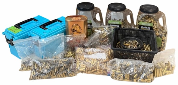 10 Containers Of Fired Pistol And Rifle Brass