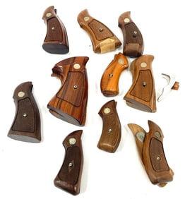 Group of Smith & Wesson Wooden Grips for Small and Large K Frame
