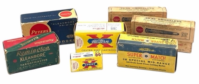 Group of Empty Remington, Peters and Western Ammo Boxes