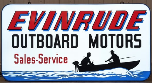 4-1/2ft Custom Evinrude Outboard Boat Motors Lighted Sign