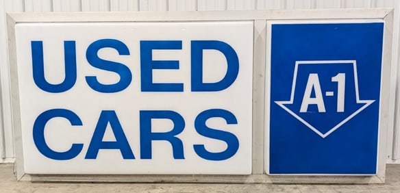 8ft Vintage Ford A-1 Used Cars Lighted Lexan Dealer Sign