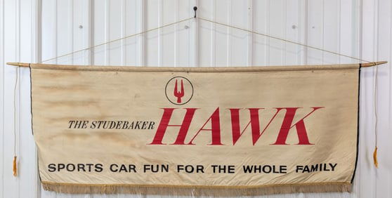 Vintage Studebaker Hawk Silk Showroom Dealership Banner