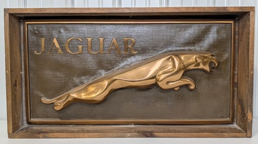 Large Vintage Jaguar Automobiles Dealership Cast Bronze Dealer Sign