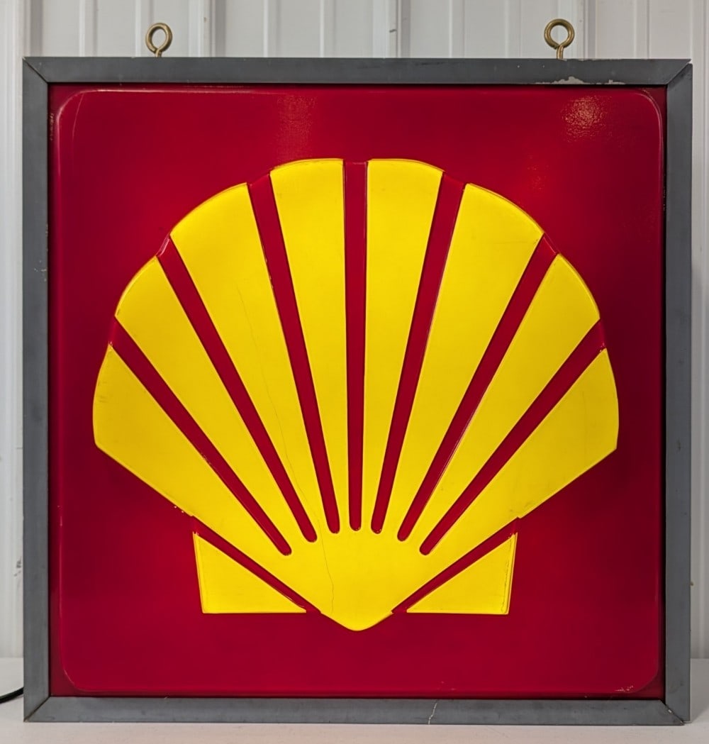 Vintage Shell Gas Station Embossed Lexan / Plastic Lighted Advertising Sign (1 of 6)
