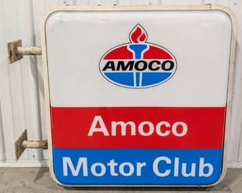 3ft Amoco Motor Club 2-Sided Lighted Lexan Advertising Sign