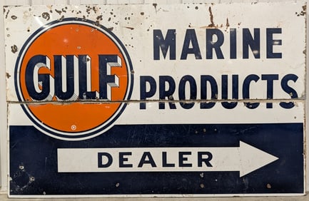 Large 70x45 Vintage SSP Gulf Marine Products Dealer Sign