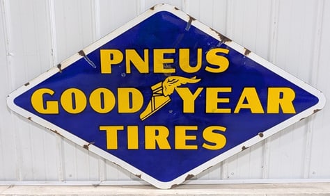 Large 5-1/2ft SSP Goodyear Tires Cookie Cutter Sign w/ Wingfoot
