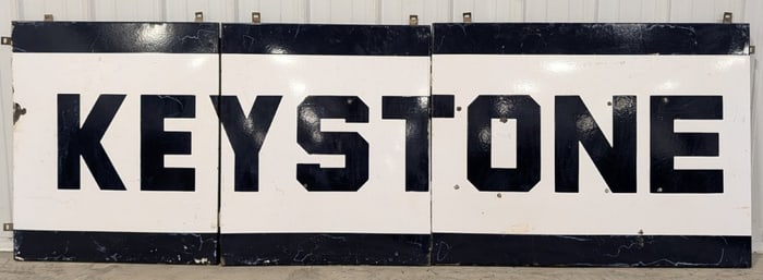 7-1/2ft Vintage SSP Keystone Gasoline Service Station 3-Piece Sign