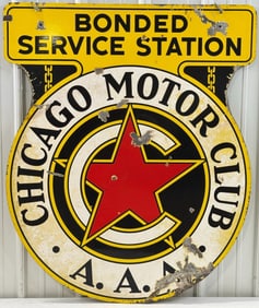 Vintage DSP Chicago Motor Club AAA Service Station Sign