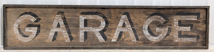 8FT Garage Painted Wood Sign