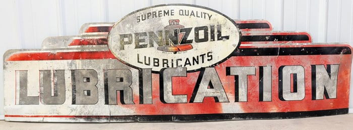 6ft Vintage SST Pennzoil Lubrication Sign