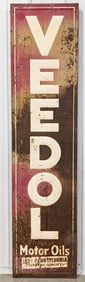6ft Vintage SST Veedol Motor Oils Embossed Vertical Sign