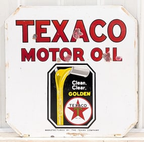 DSP Texaco Motor Oil "Clean, Clear Golden" Advertising Sign (TAC)