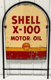 Vintage DST Golden Shell Motor Oil Curb Sign