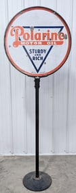 Vintage DSP Polarine Motor Oil Lollipop Curb Sign