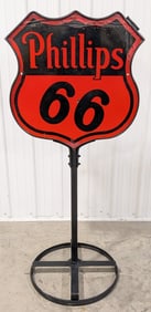 Vintage DSP Phillips 66 Die-Cut Shield Curb Sign