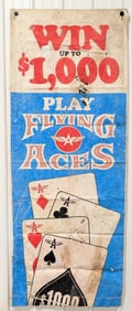 7-1/2ft Vintage Flying A Gas Station Flying Aces Canvas Banner