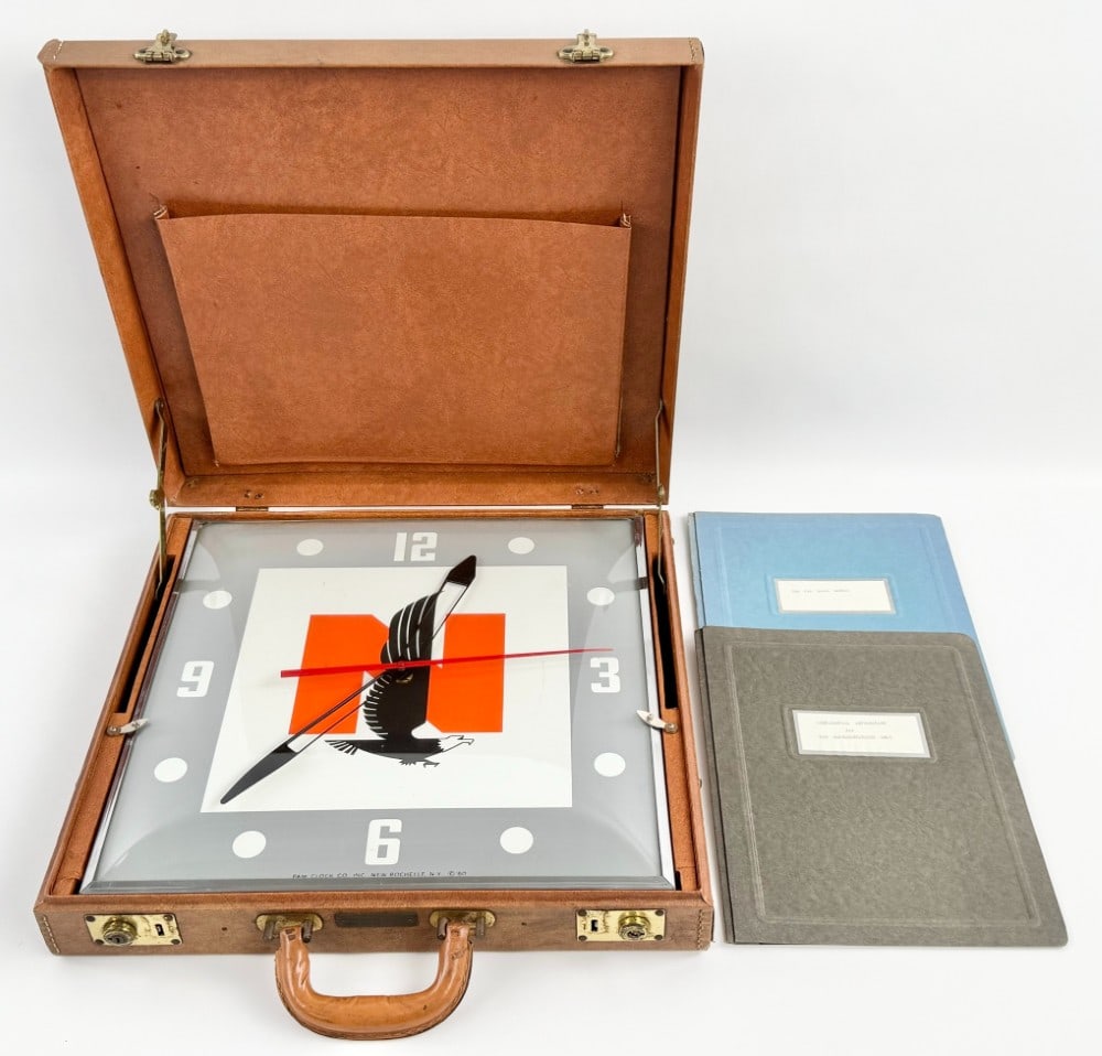 Original Vintage PAM Clock Co. Salesman Sample Briefcase W/ Original Clock & Manuals (1 of 16)
