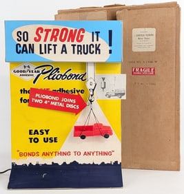 Vintage Goodyear Pliobond Motorized Motion Countertop Display w/ Box