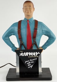 Vintage Airway Suspenders Motorized Motion Countertop Advertising Display