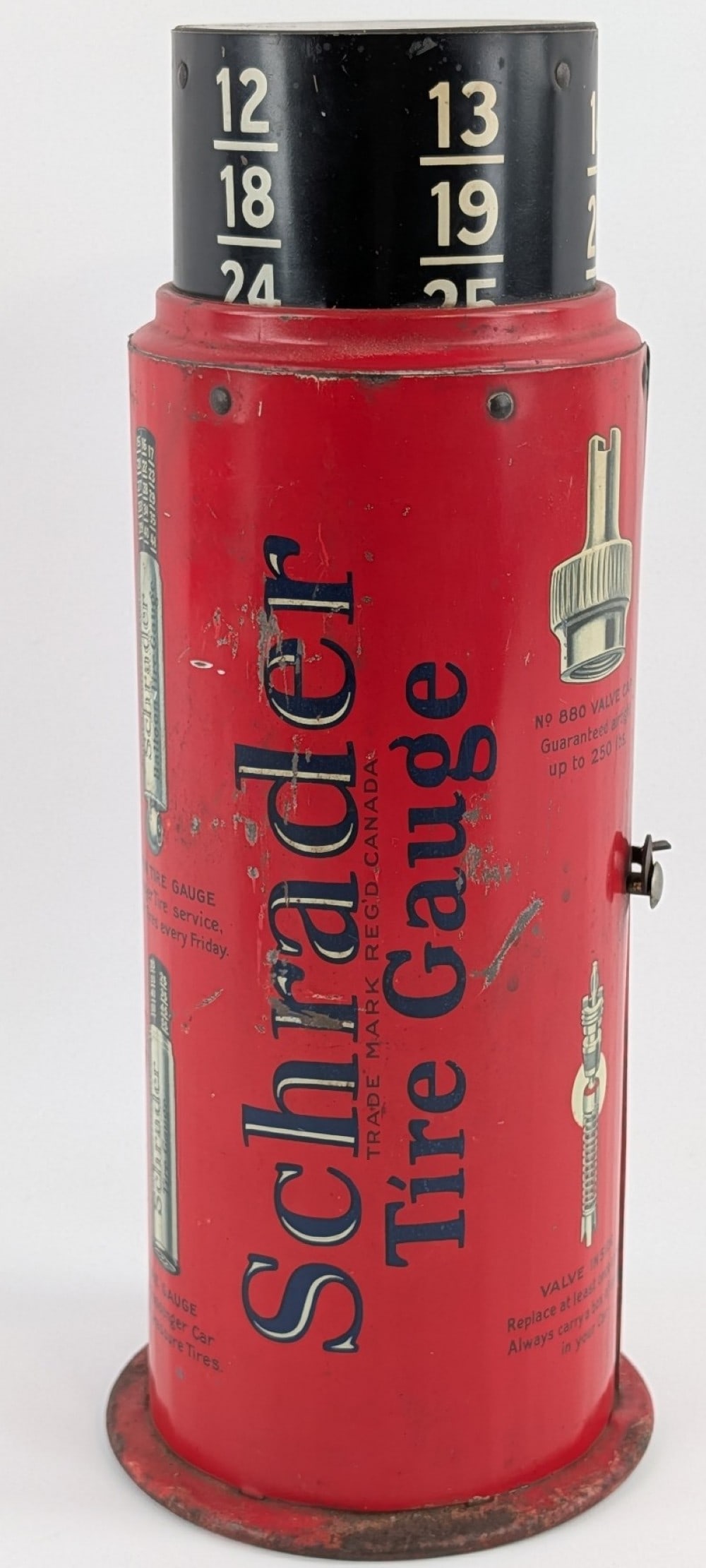 Schrader Tire Gauge Metal Countertop Display Cabinet - Red (1 of 8)