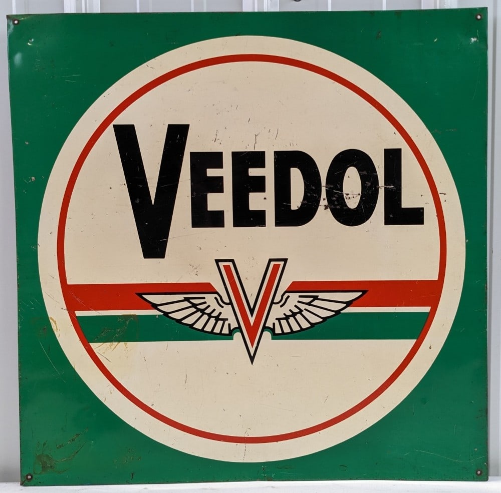 Vintage SST Veedol Motor Oil Advertising Sign w/ Winged Logo (1 of 8)