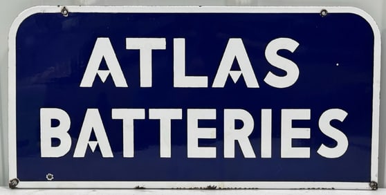 Vintage SSP Atlas Batteries Advertising Sign