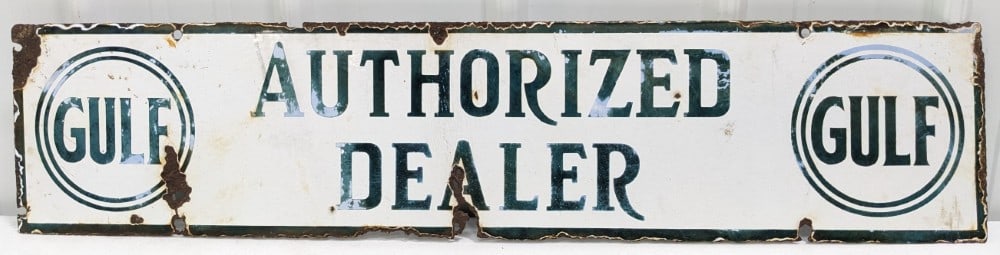 Vintage SSP Gulf Service Station Authorized Dealer Advertising Sign (1 of 6)
