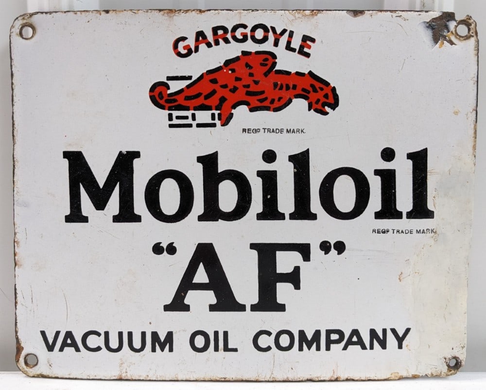 Vintage SSP Gargoyle Mobiloil AF Vacuum Oil Company Advertising Sign (1 of 7)