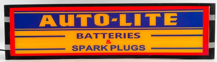 Over 3ft Lighted Auto-Lite Batteries & Spark Plugs Custom Countertop Sign