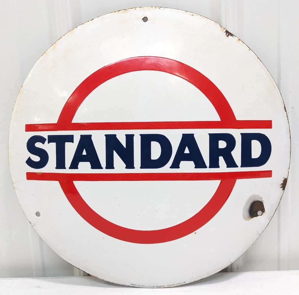 Vintage SSP Standard Oil Convex Advertising Sign (1 of 7)