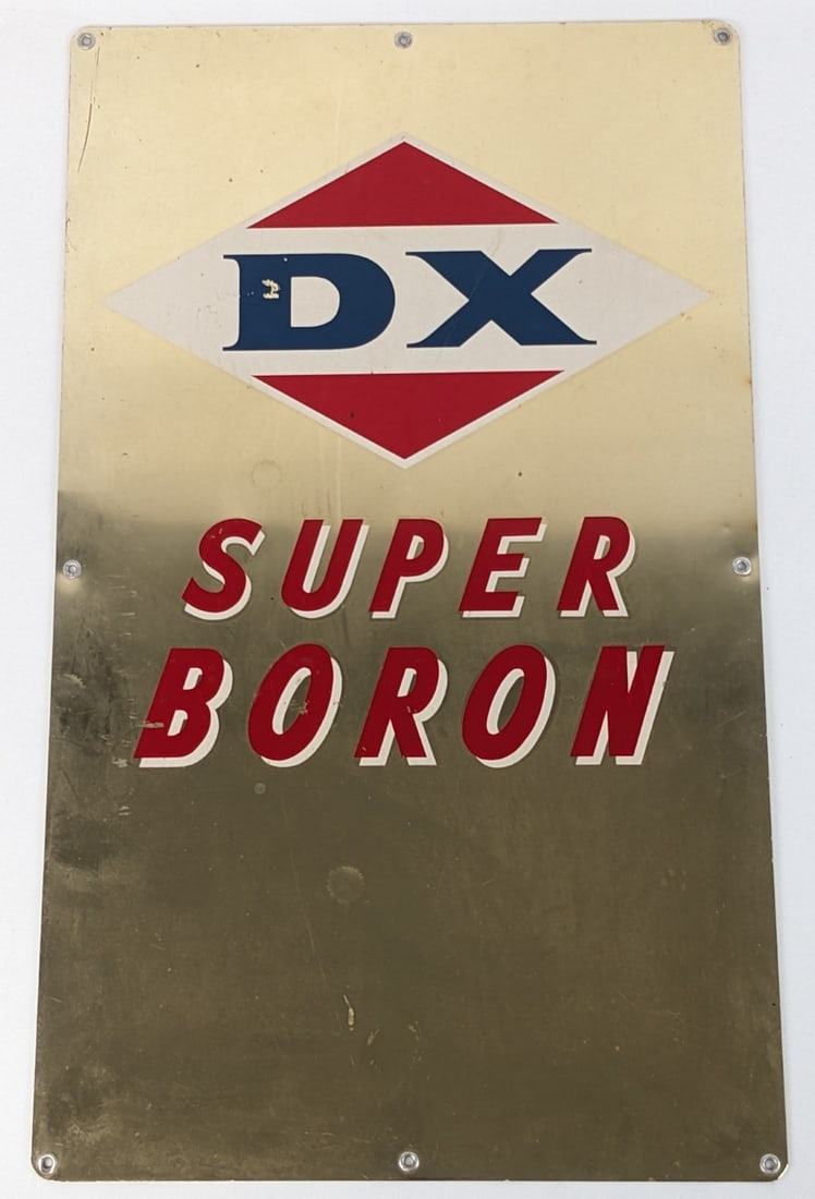 Vintage SST DX Super Boron Pump Plate Advertising Sign (1 of 5)