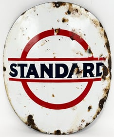 Vintage SSP Standard Oil Service Station Curved Visible Gas Pump Plate Sign