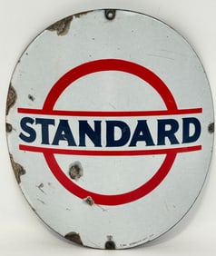 Vintage SSP Standard Oil Service Station Curved Visible Gas Pump Plate Sign