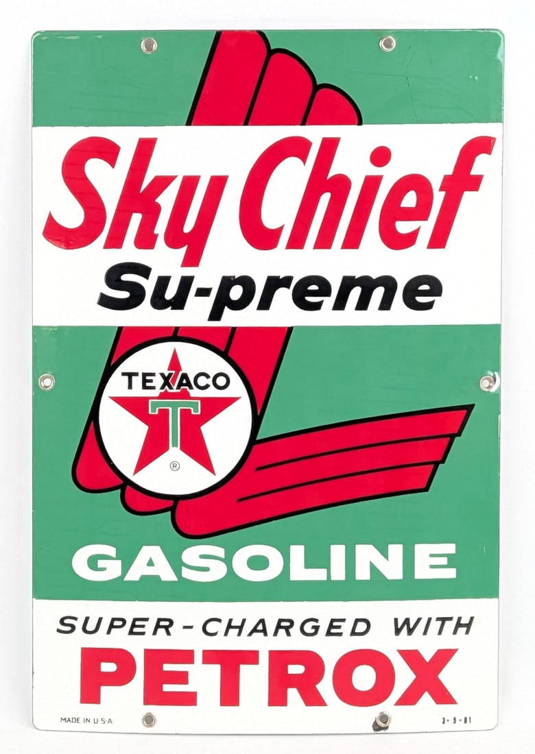 Texaco Sky Chief w/ Petrox Porcelain Pump Sign (TAC) (1 of 7)