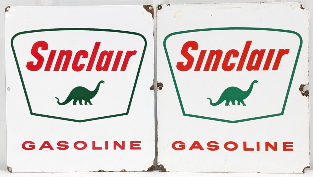 Lot Of 2 Vintage SSP Sinclair Gas Station Pump Plate Signs (1 of 9)