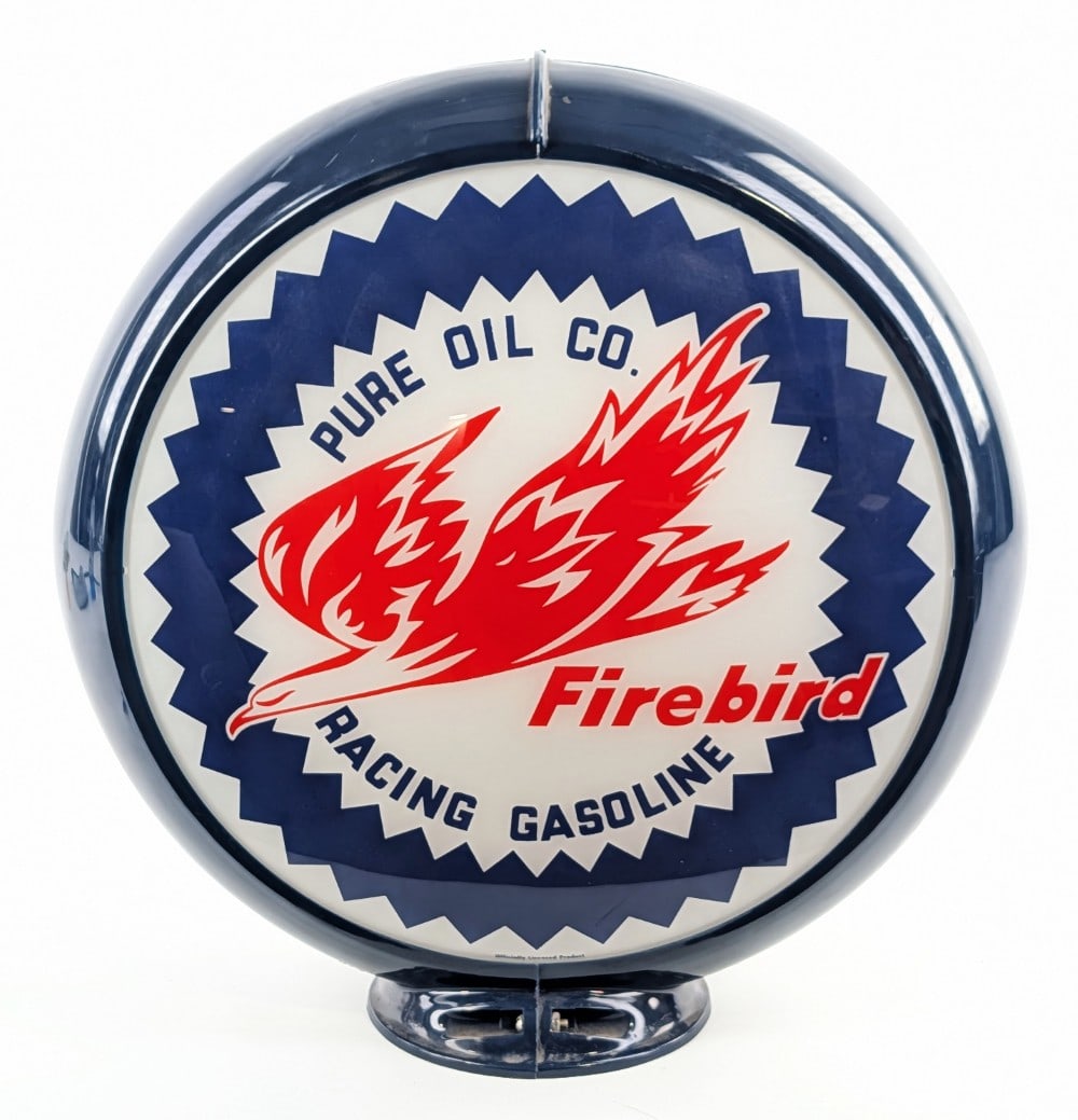 Pure Oil Co. Firebird Racing Gasoline Gas Pump Globe (1 of 11)