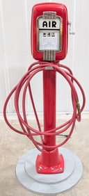 Restored Vintage Eco Tireflator Air Meter On Pedestal / Gas Station