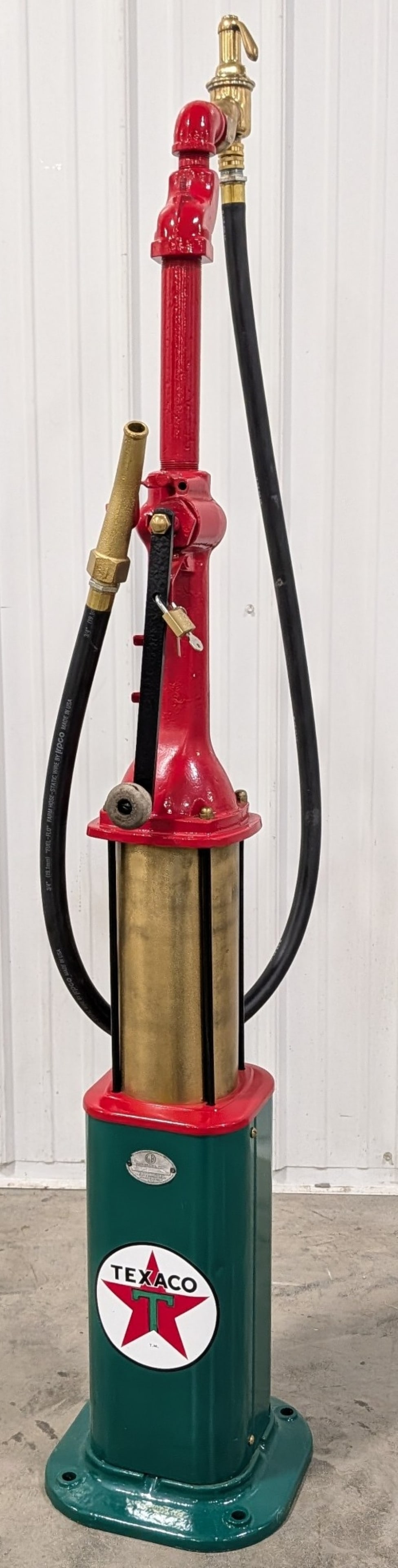 Restored Gilbert & Barker Texaco Curb Side Gas Pump: Nice restored Gilbert and Barker Texaco curbside gas pump. Appears to be in nice restored condition with some wear from display and storage. Displays well with polished brassed features and Texaco dec